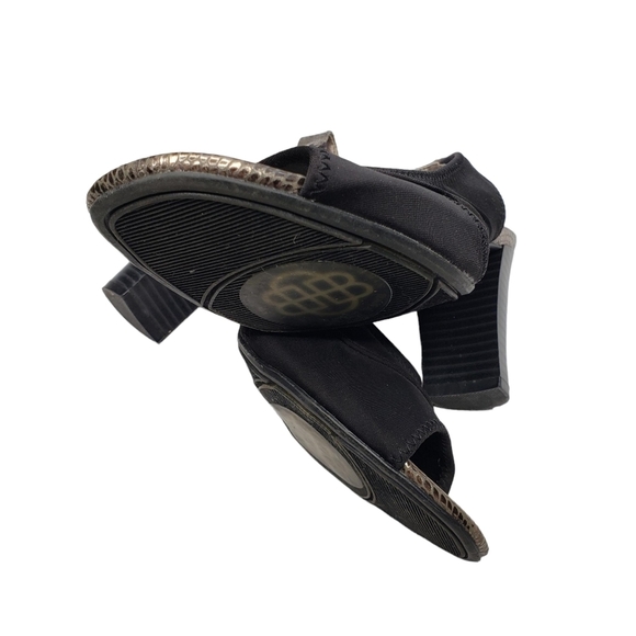 Dana Buchman | Black Fabric Retro Open Toe Block Heel Sling Back Heels Women's 6 - Picture 7 of 13